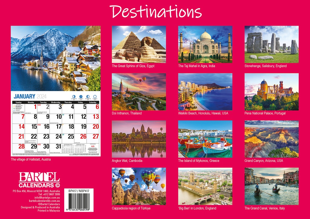 Destinations Big Print 2024 Calendar Ryft
